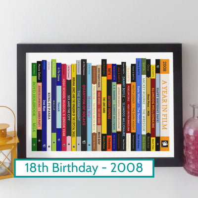 2008 Movies Print – Personalised Year of Film Gift - Year Poster - Birthday Gift