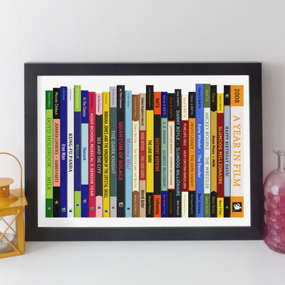 2008 Movies Print – Personalised Year of Film Gift - Year Poster - Birthday Gift