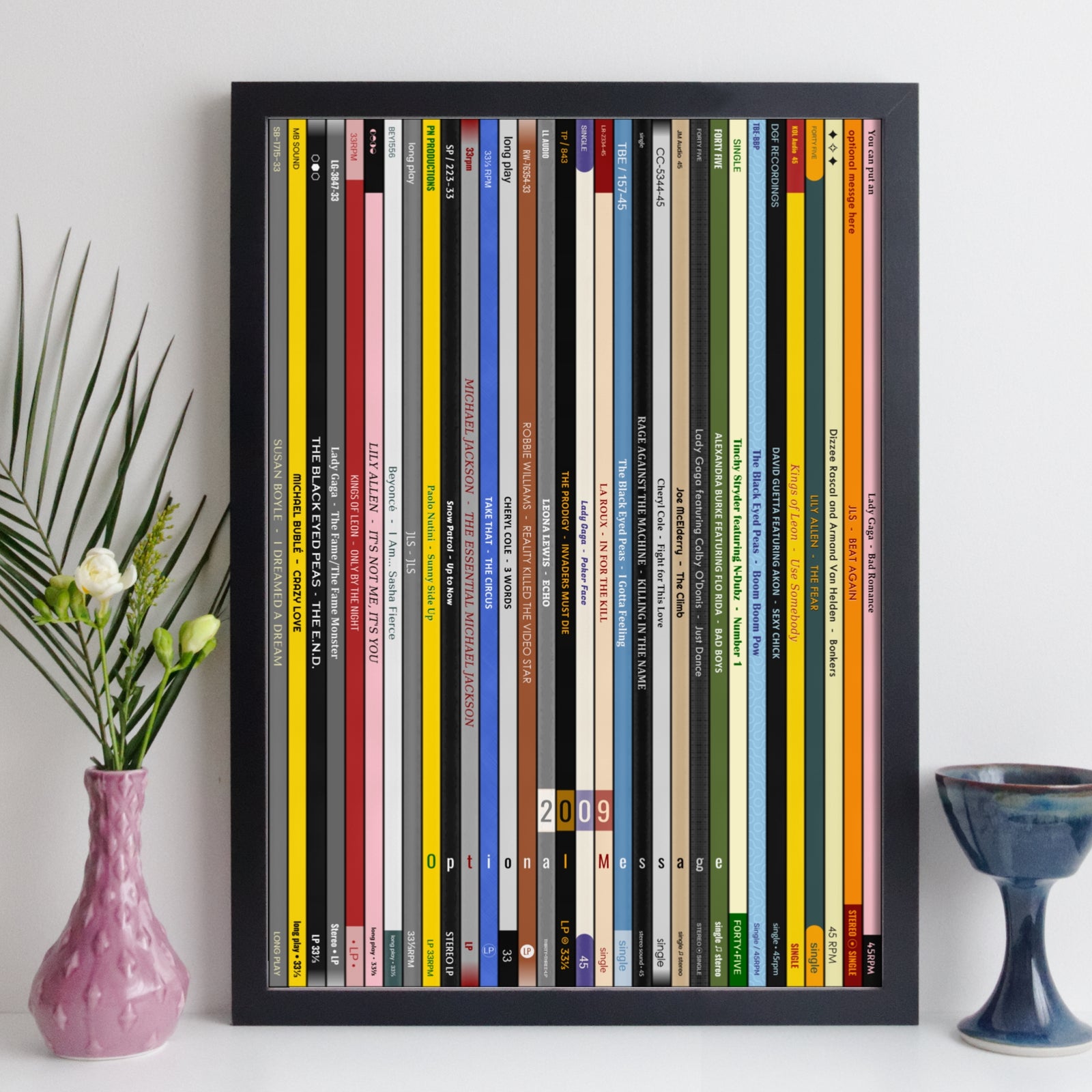 Personalised Music Print - 2009 UK Record Collection Print