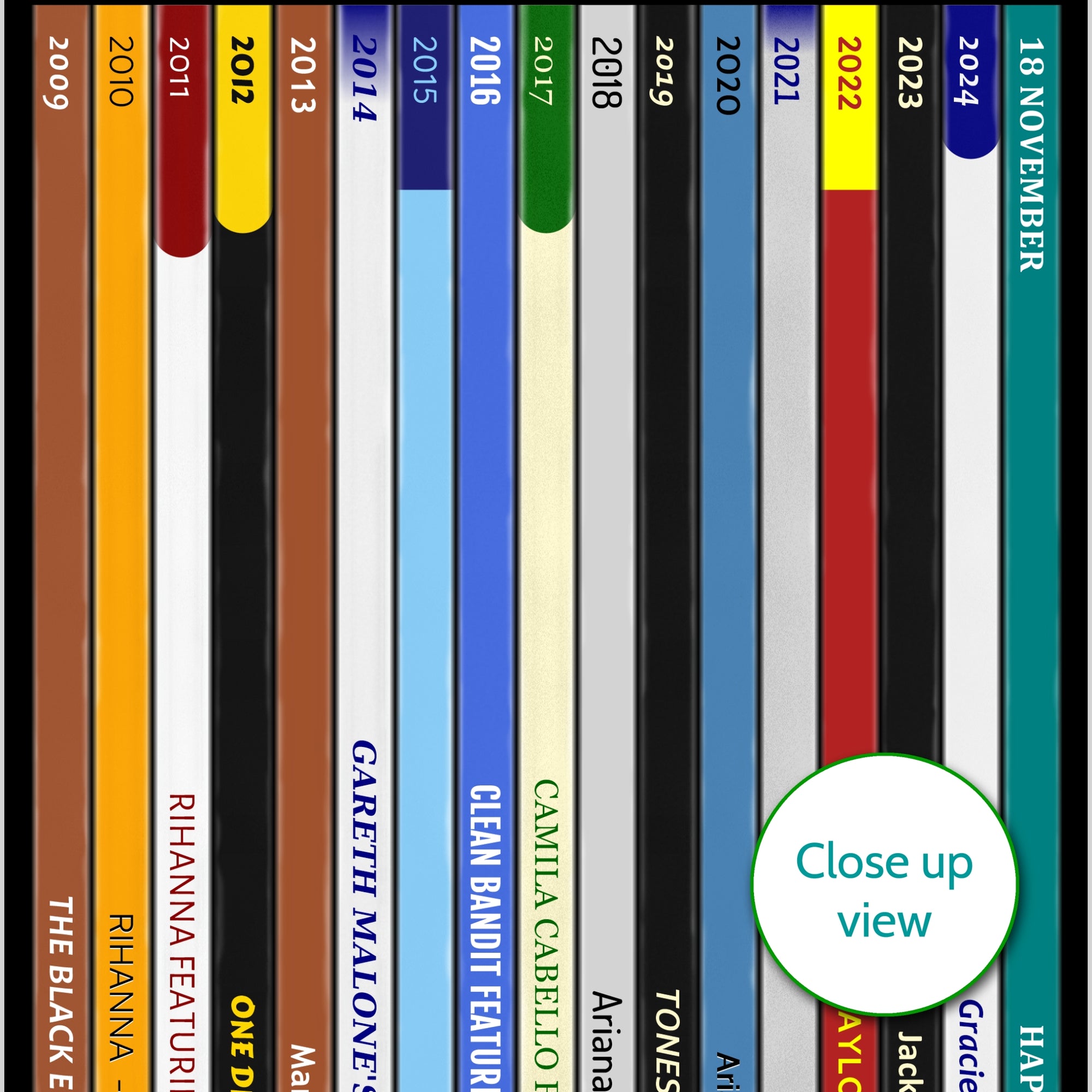 16th Birthday Music Print – Every number one song on your birthday since you were born - Personalised gift