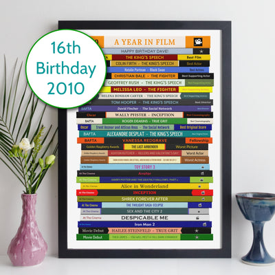 2010 Movies Print – Personalised Year of Film Gift - Year Poster - Birthday Gift