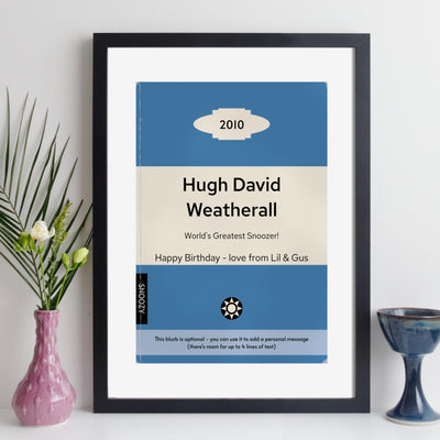Personalised 2010 Vintage Paperback Book Cover Print | Birthday Gift