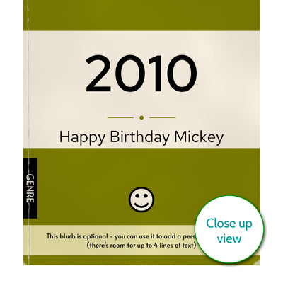 Personalised 2010 Vintage Paperback Book Cover Print | Birthday Gift