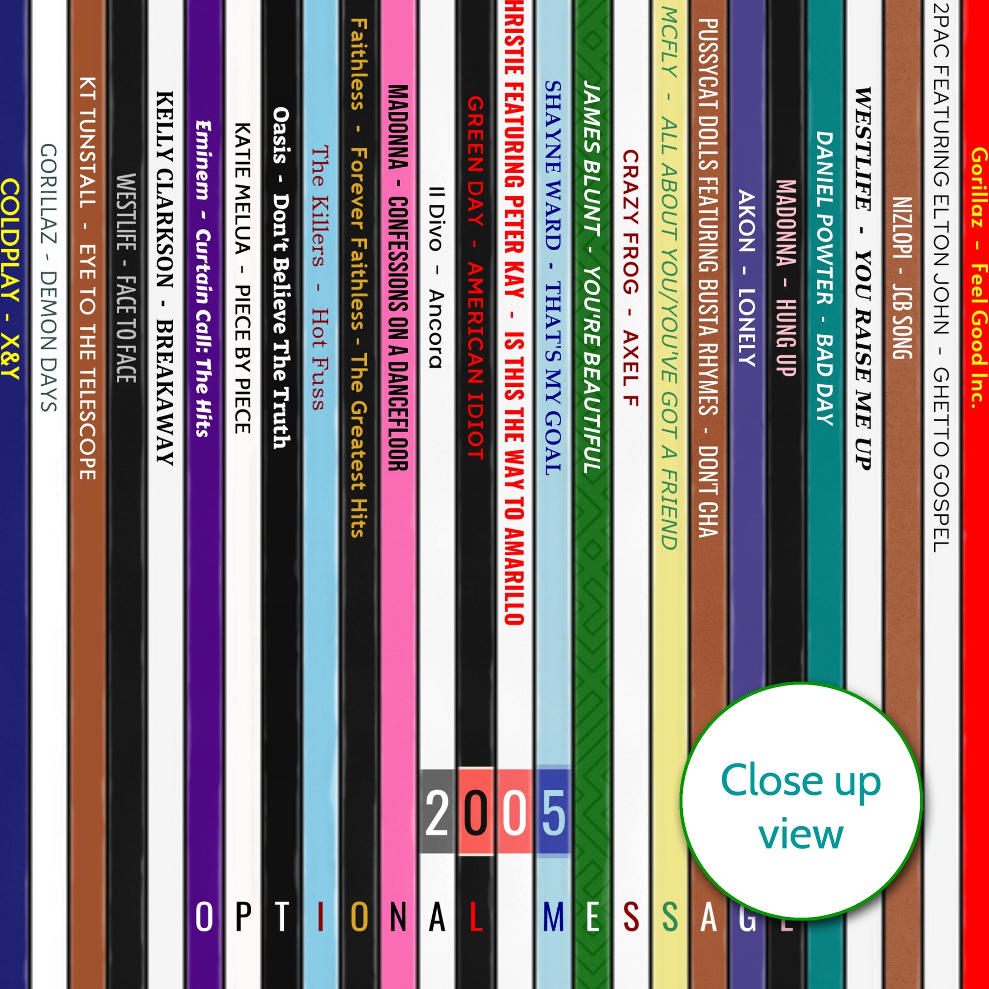 Personalised Music Print - 2005 UK Record Collection Print
