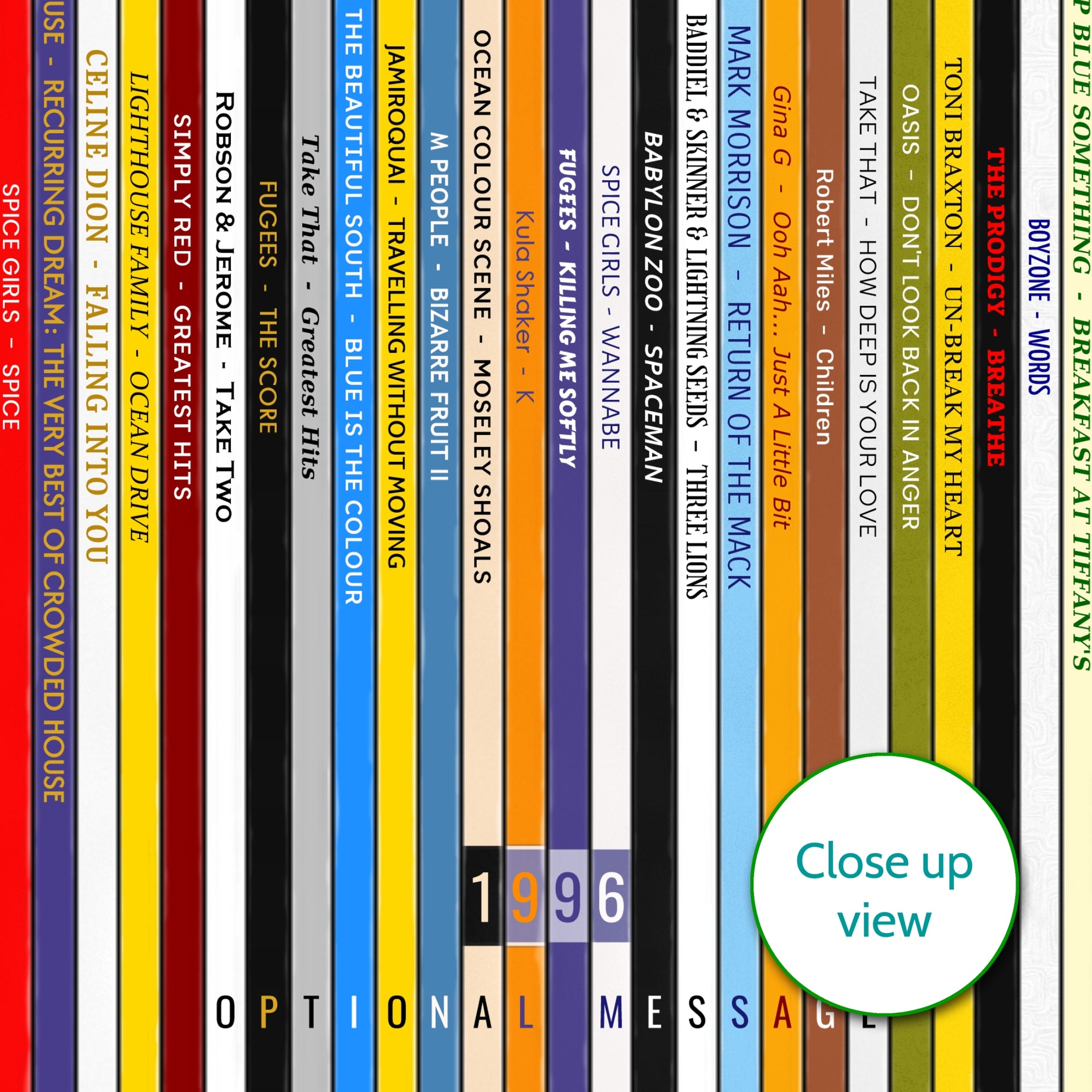 Personalised Music Print - 1996 UK Record Collection Print