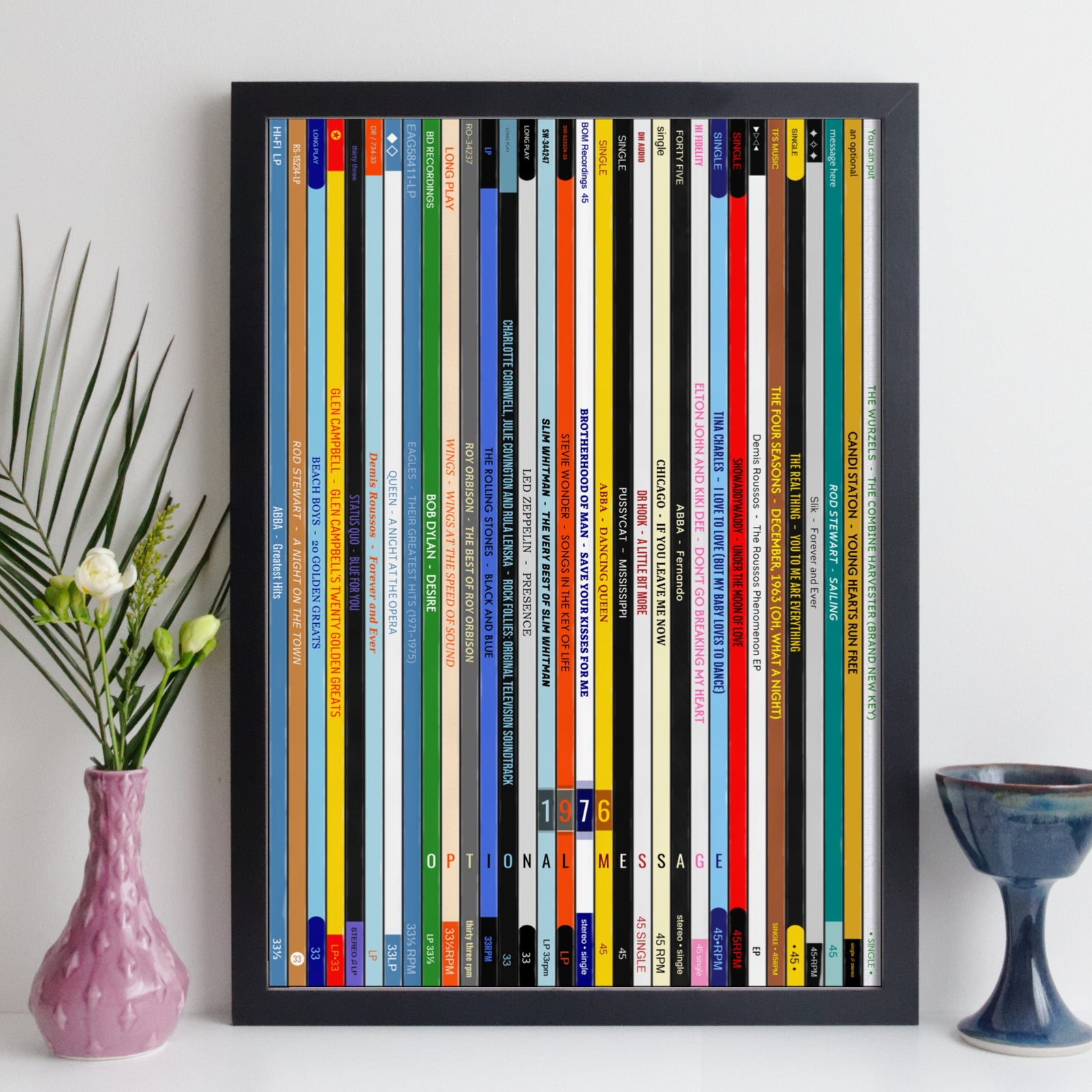 Personalised Music Print - 1976 UK Record Collection Print