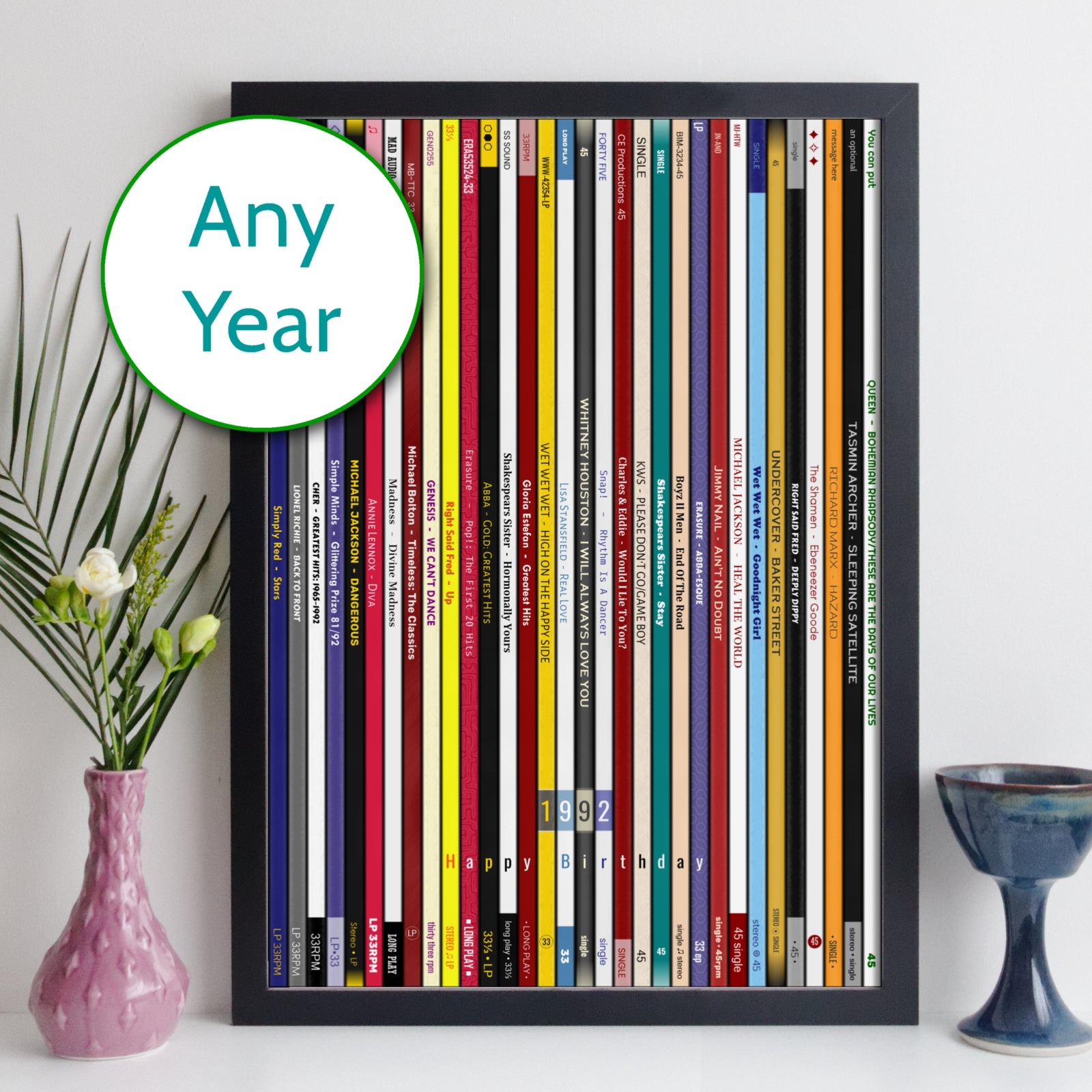 Personalised Record Collection Print - Any Year Of Music