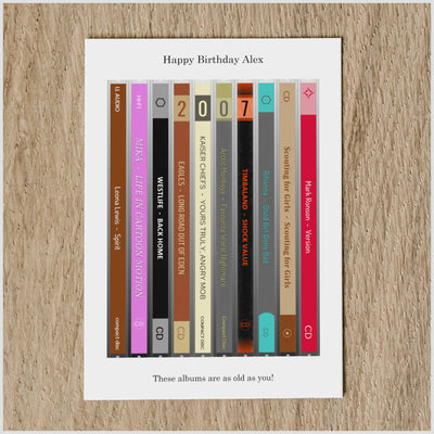 Personalised 2007 Music Birthday Card - Year You Were Born CD