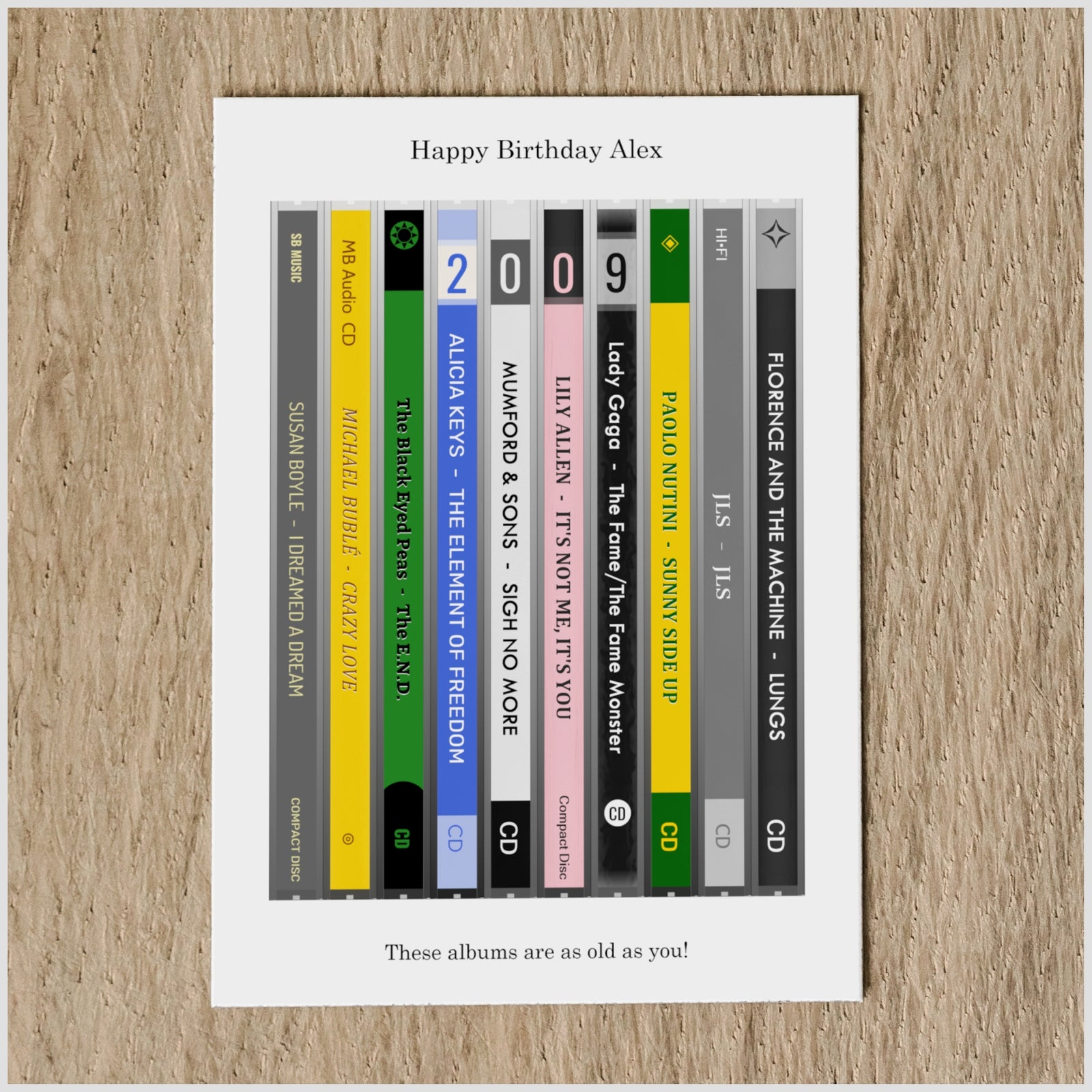 Personalised 2009 Music Birthday Card - Year You Were Born CD