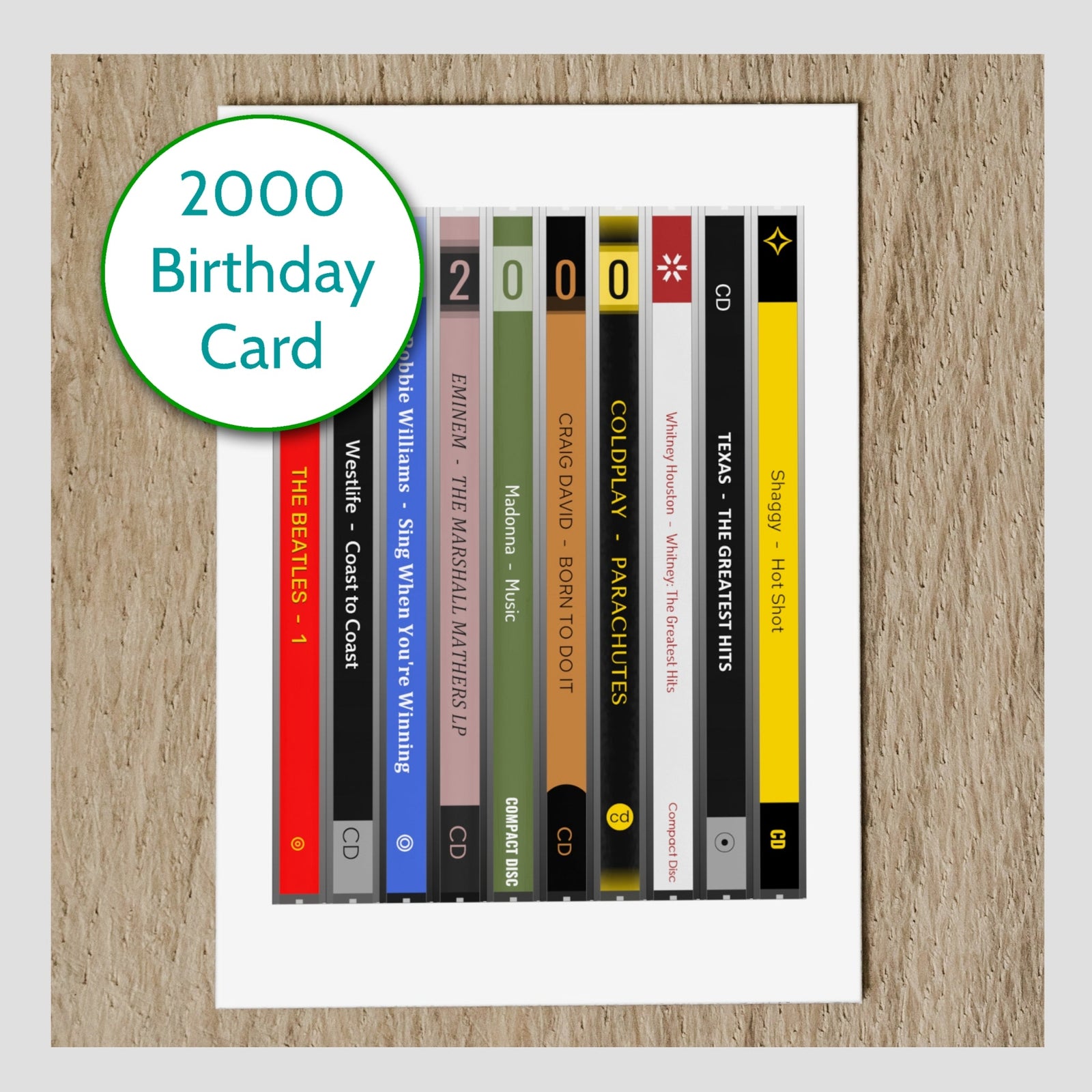 Personalised 2000 Music Birthday Card - Year You Were Born CD