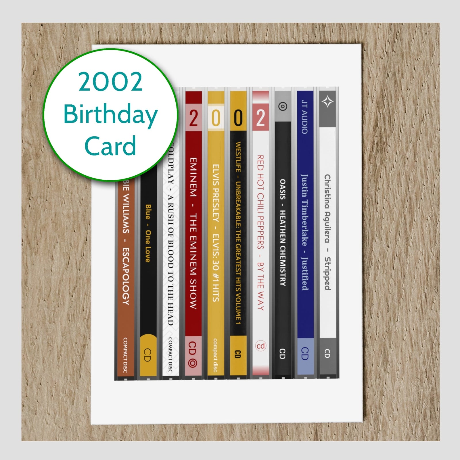 Personalised 2002 Music Birthday Card - Year You Were Born CD