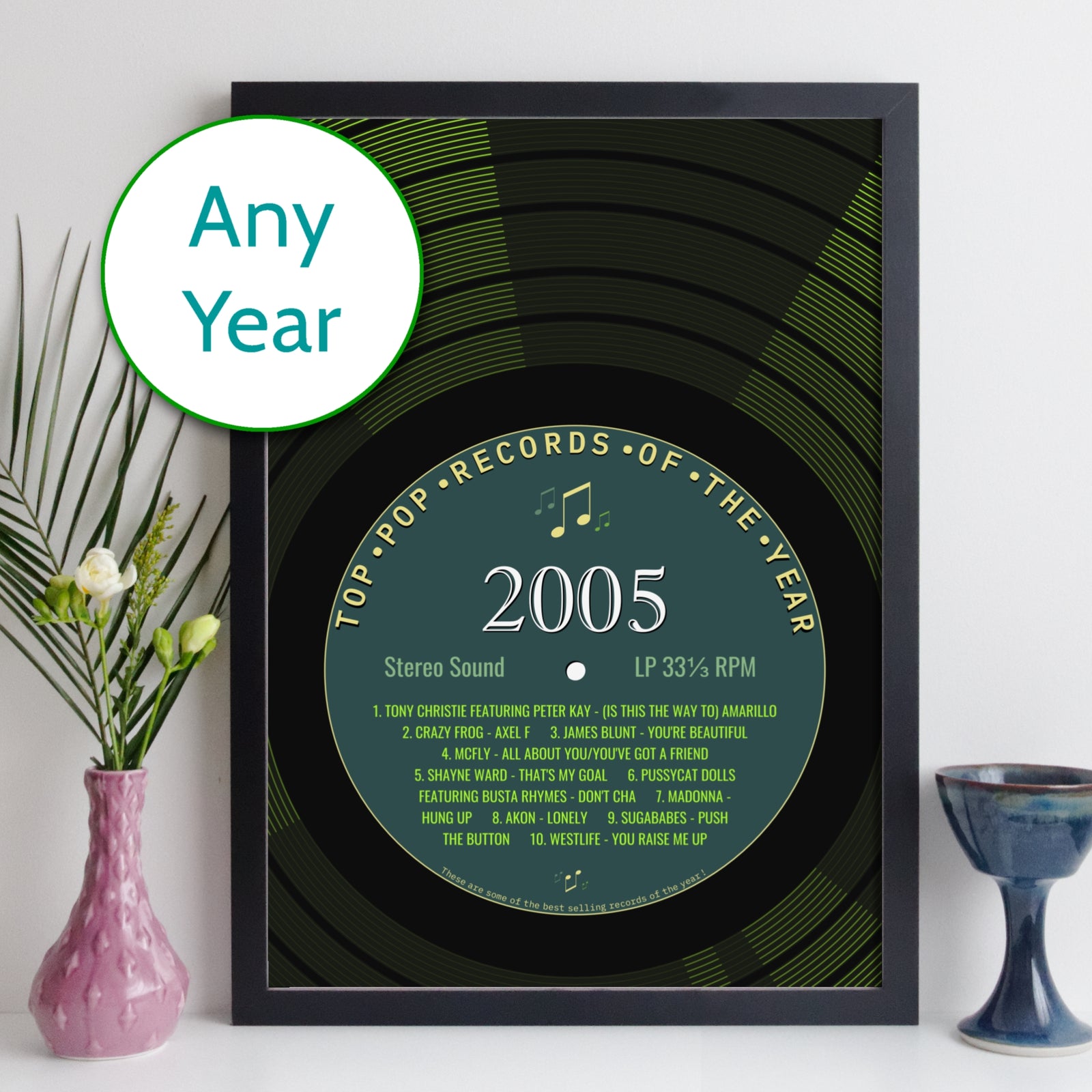 Personalised Music Print - Year You Were Born Record Label Print