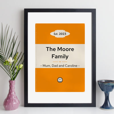 Personalised Family Vintage Paperback Book Cover Print