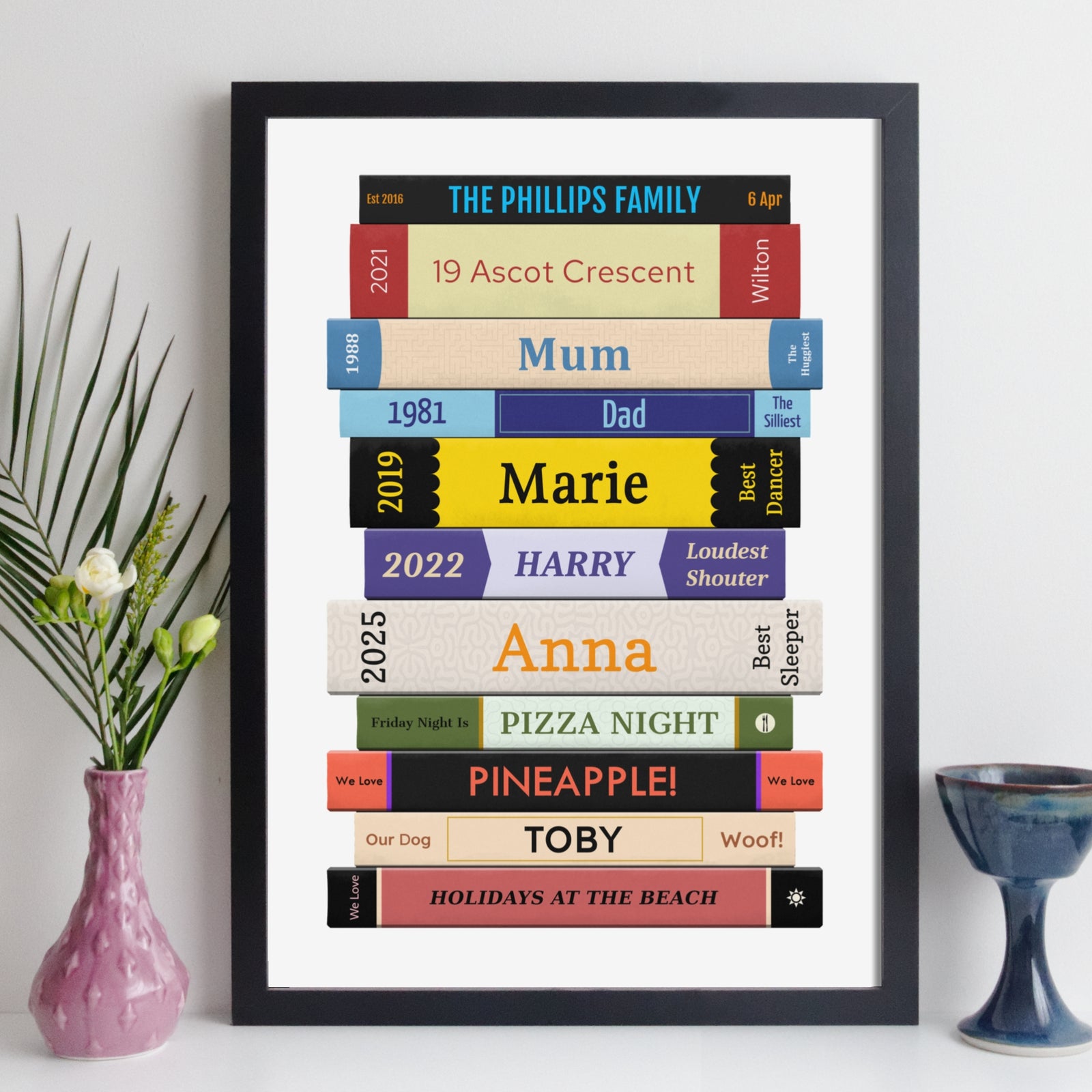 Personalised Family Gifts Book Print