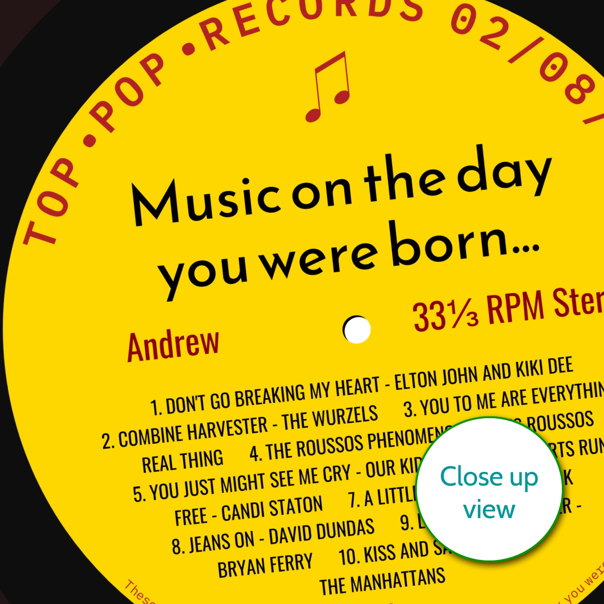 Personalised Music Print - 1976 On The Day You Were Born Record Label Print UK