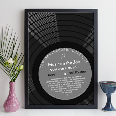 Personalised Music Print - 1976 On The Day You Were Born Record Label Print UK