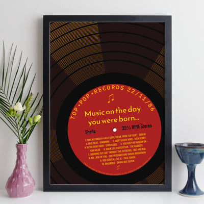 Personalised Music Print - 1986 On The Day You Were Born Record Label Print UK