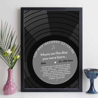 Personalised Music Print - 1986 On The Day You Were Born Record Label Print UK