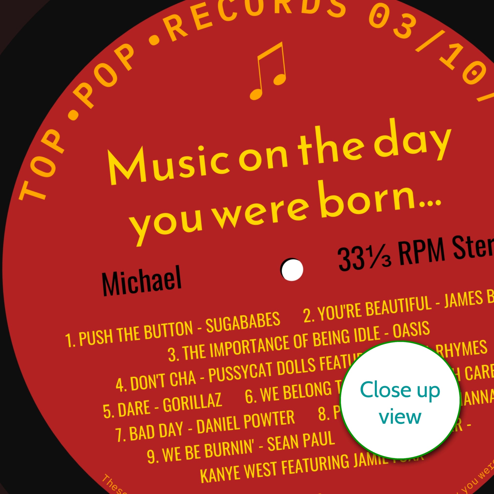 Personalised 21st Birthday Gift - 2005 On The Day You Were Born Record Label Music Print UK