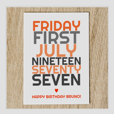 Personalised Any Date Birthday Card With Message