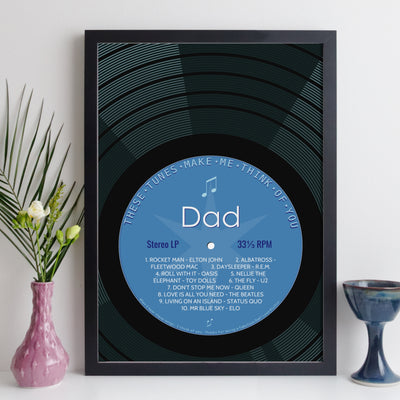 Personalised Record Label Print - Your Favourite Songs