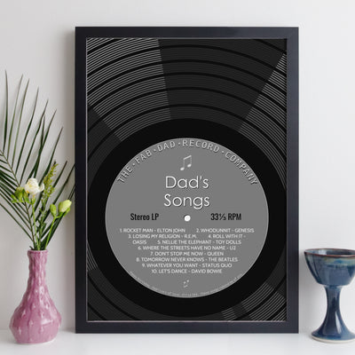 Personalised Record Label Print - Your Favourite Songs