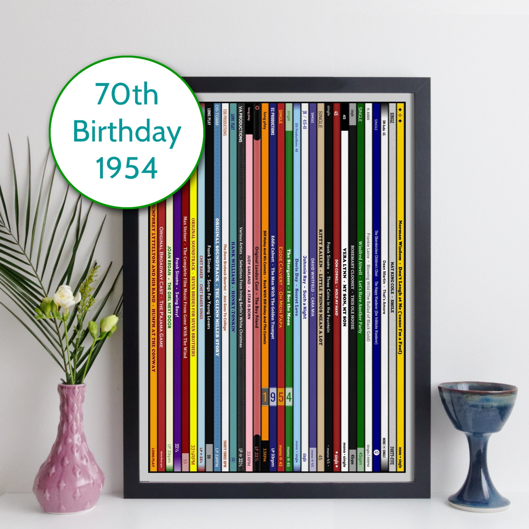Personalised Music Print - 1954 UK Record Collection Print
