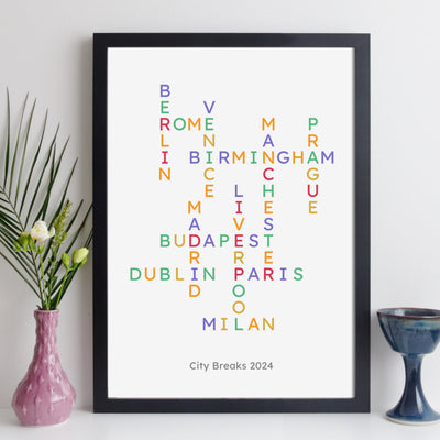 Personalised Travel Crossword Print