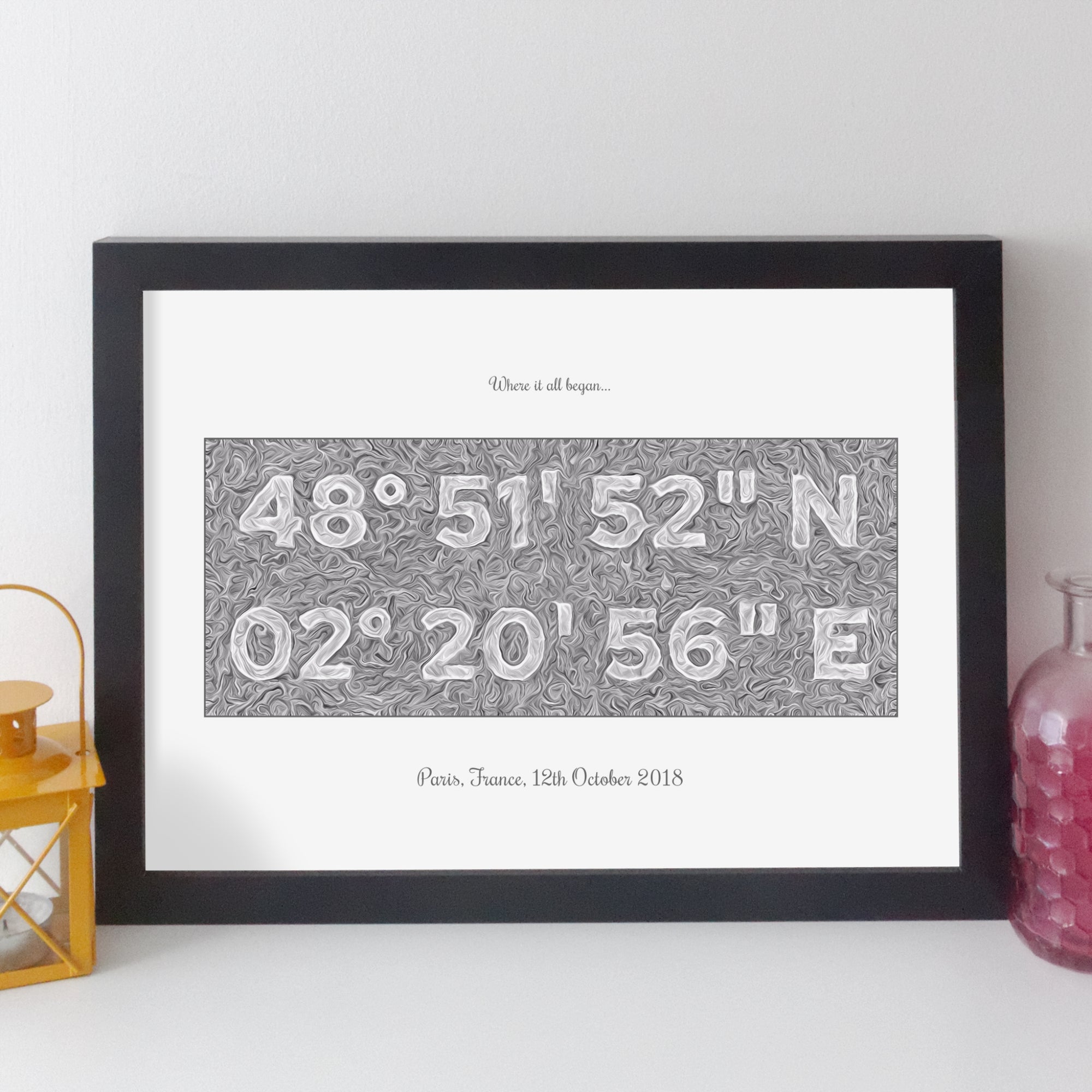 Personalised Coordinates Contemporary Print