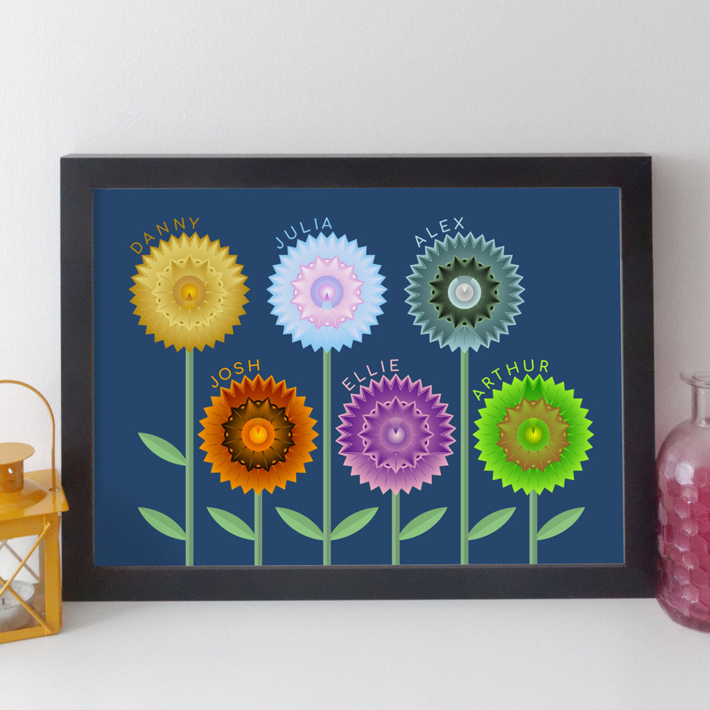 Personalised Family Flowers Print