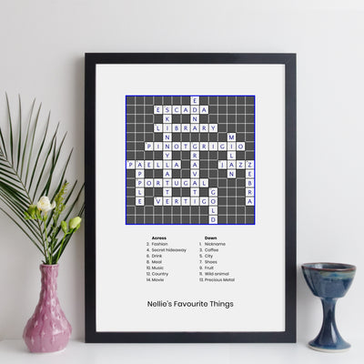 Personalised Traditional Crossword Print With Clues