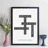 Personalised Family Art Crossword Print With Birthdays