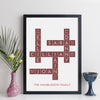 Personalised Family Art Crossword Print With Birthdays