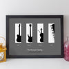 Personalised Family Music Print - contemporary black on white