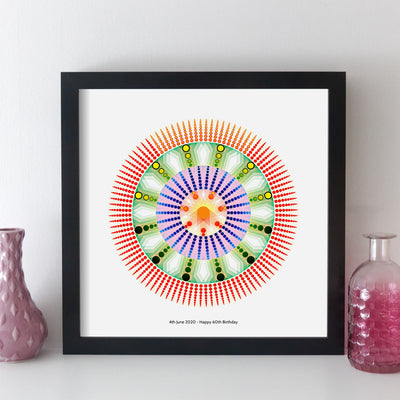 Personalised Date Mandala Geometric Wall Art