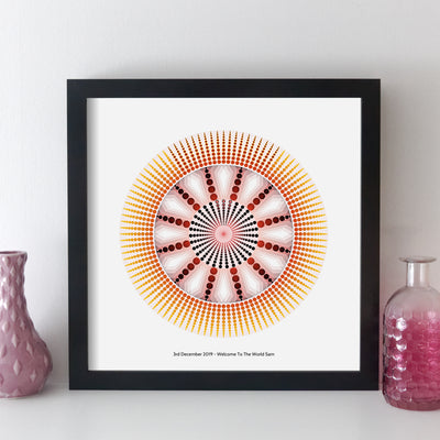 Personalised Special Date Mandala Geometric Wall Art