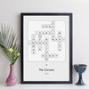 Personalised Family Crossword Print in contemporary style