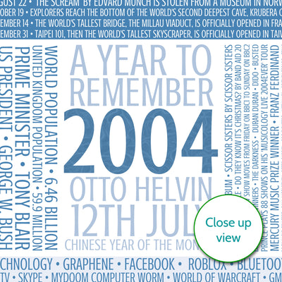 Personalised Born In 2004 Facts Print UK - personalised 2004 print birthday gift idea