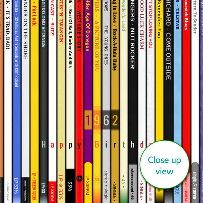 Personalised Music Print - 1962 UK Record Collection Print - 1962 birthday gift idea