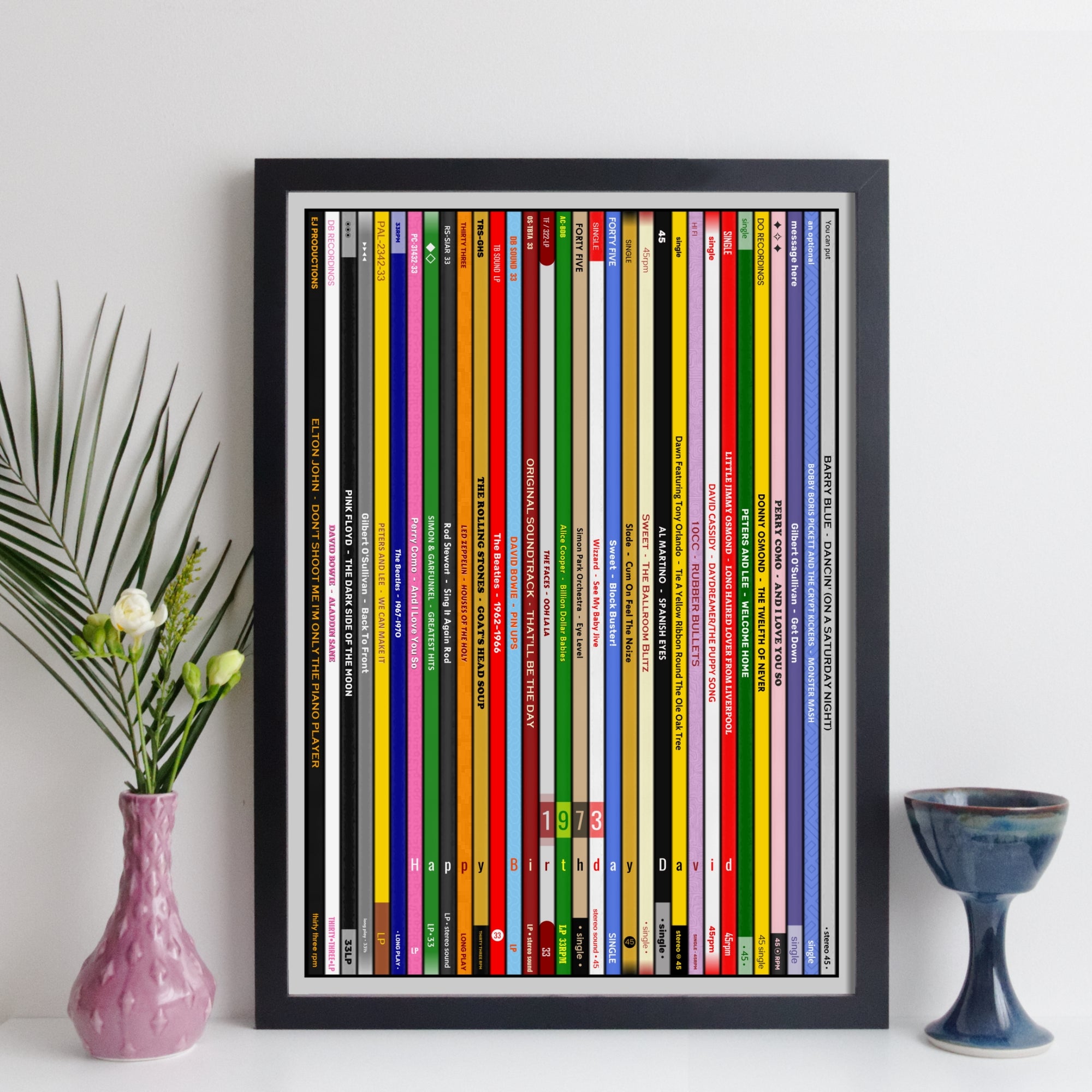 Personalised Music Print - 1973 UK Record Collection Print