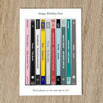 Personalised Music Birthday Card - Year You Were Born CD Music