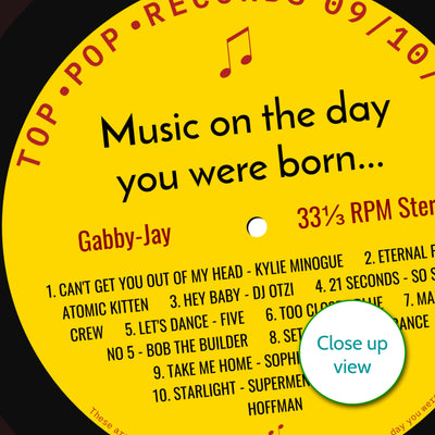 Personalised Music Print - 2001 On The Day You Were Born Record Label Print - 2001 birthday gift idea