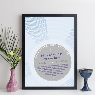 Personalised Music Print - 2001 On The Day You Were Born Record Label Print - 2001 birthday gift idea