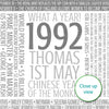Personalised Born In 1992 Facts Print UK - personalised 1992 print birthday gift idea