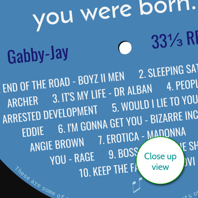 Personalised Music Print - 1992 On The Day You Were Born Record Label Print - 1992 birthday gift idea