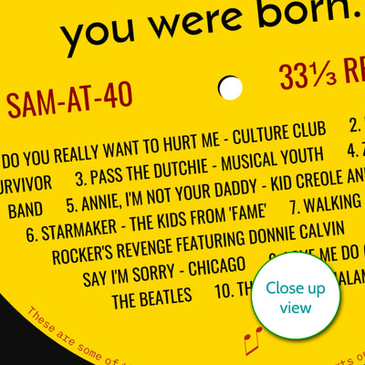 Personalised Music Print - 1982 On The Day You Were Born Record Label Print - 1982 birthday gift idea