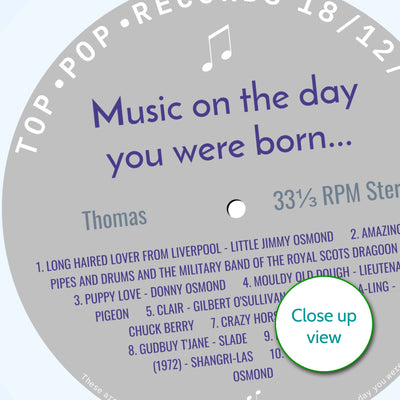 Personalised Music Print - 1972 On The Day You Were Born Record Label Print - 1972 birthday gift idea