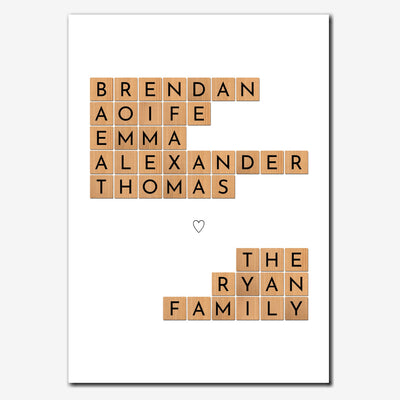 Personalised Family Names Print – scrabble style