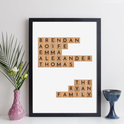 Personalised Family Names Print – scrabble style