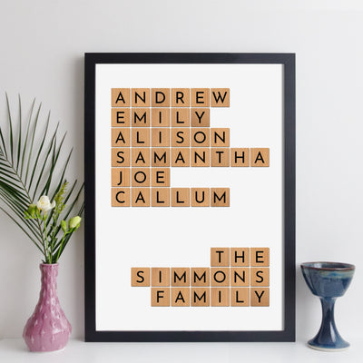 Personalised Family Names Print – scrabble style